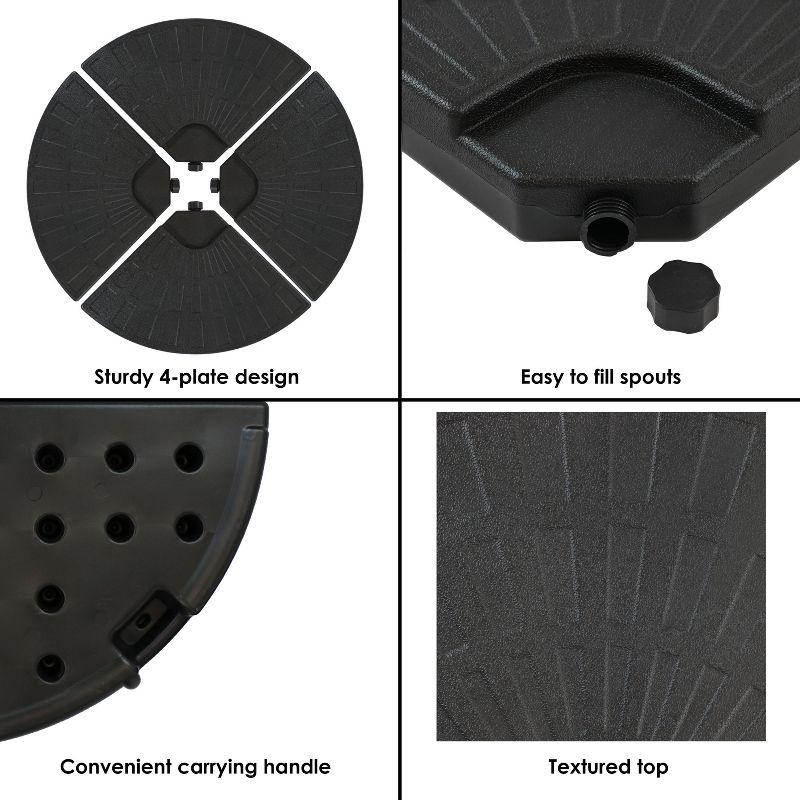 Sunnydaze Outdoor Heavy-Duty Fillable Cantilever Offset Patio Umbrella Base Weight Plates - Black - 4pc