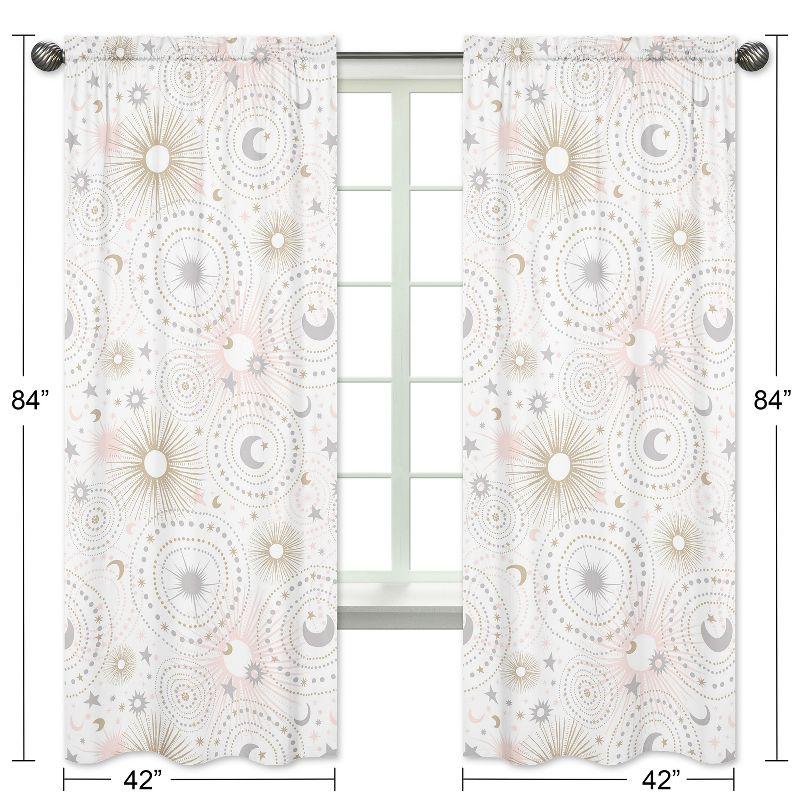 Sweet Jojo Designs Celestial Geometric Semi-Sheer Rod Pocket Curtains/Drapes (Set of 2)