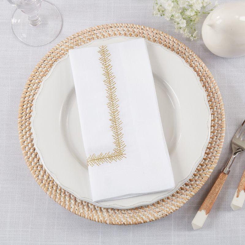 Saro Pomeline Collection Polyester No Pattern Square Napkin (Set of 4)