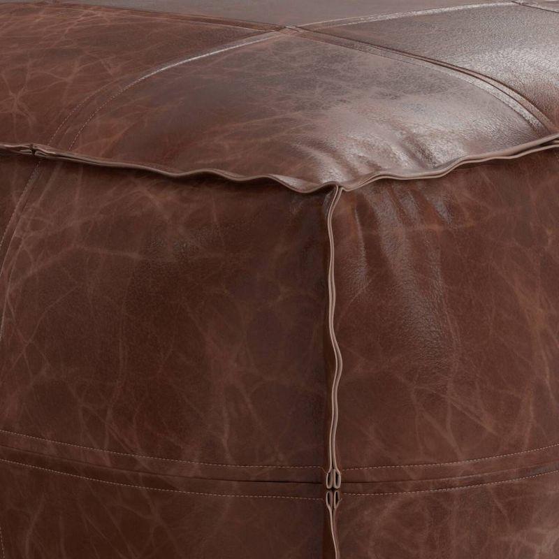 Erving Square Pouf Distressed Brown - WyndenHall