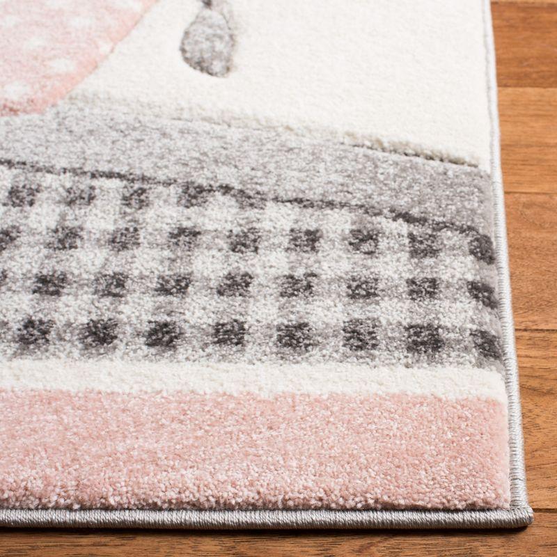 Carousel Kids CRK127 Power Loomed Area Rug - Pink/Ivory - 4'x4' - Safavieh.