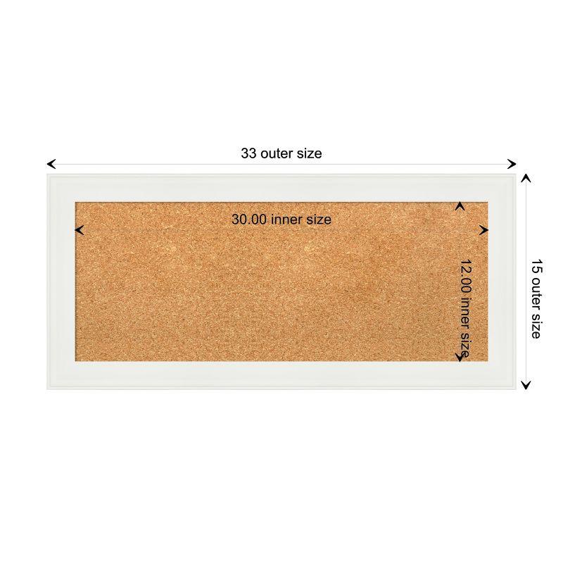 Amanti Art Vanity White Narrow Framed Corkboard, Natural Cork