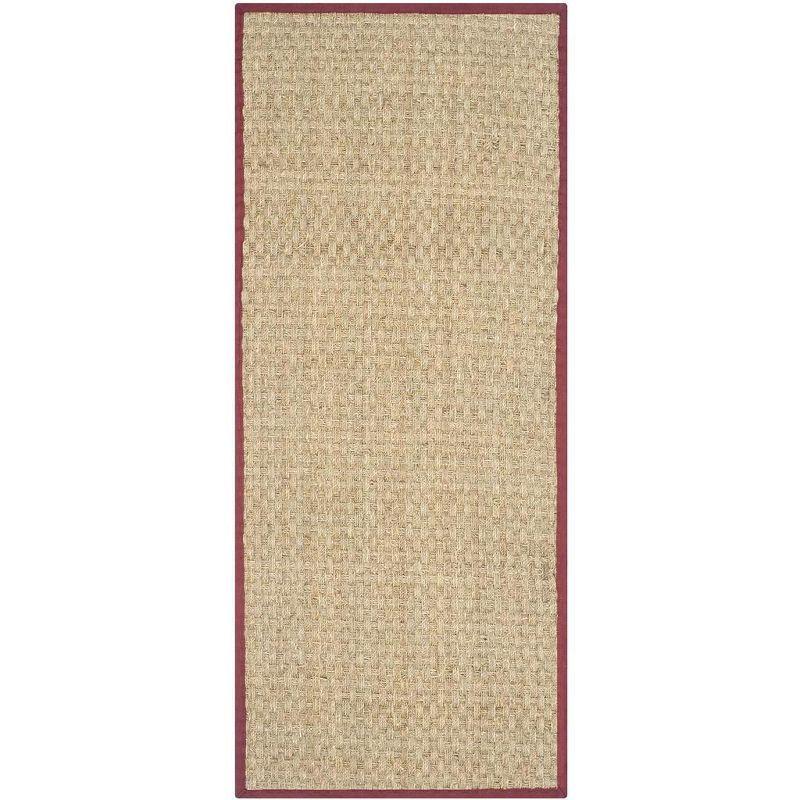 Natural Fiber NF114 Power Loomed Indoor Runner Rug - Natural/Red - 2'6"x6' - Safavieh.