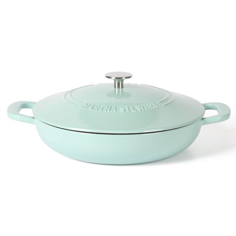 Martha Stewart 3.5 QT Enamel Cast Iron Dutch Oven Braiser - Martha Blue