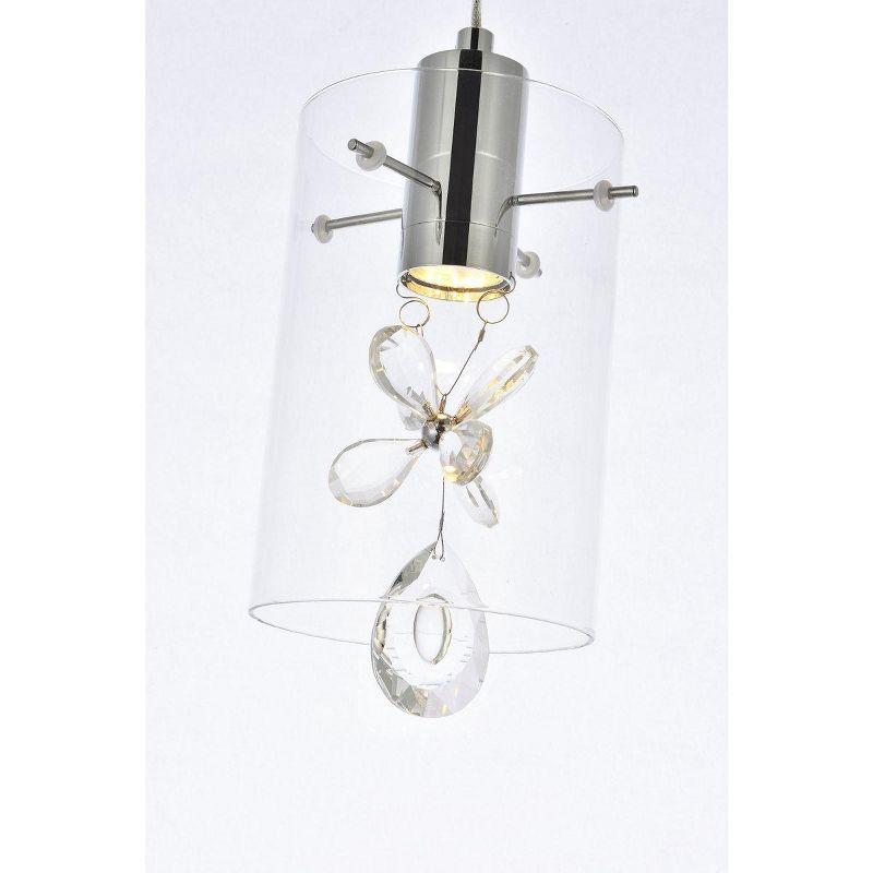 Elegant Lighting Hana 1 light Chrome Pendant