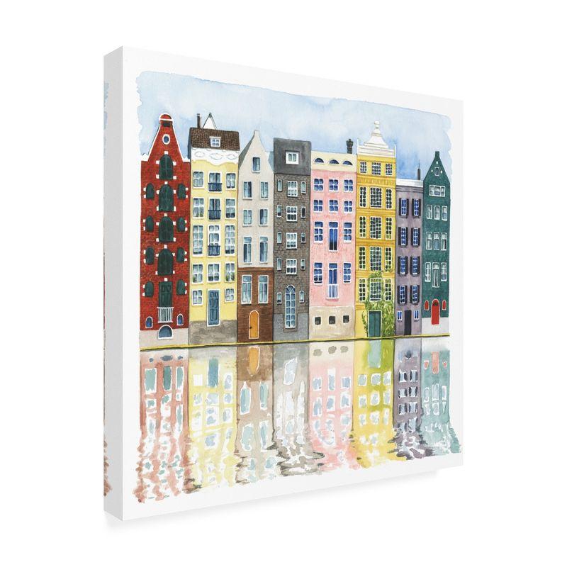 Grace Popp Colorful Neighborhood Canvas Art Print 24" x 24"