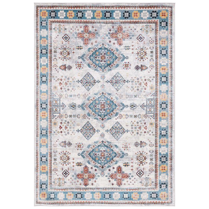 Bayside BAY106 Power Loomed Area Rug - Gray/Blue - 5'3"x7'6" - Safavieh.