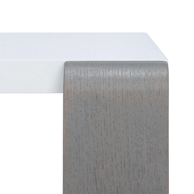 White and Grey Lacquered Wood Rectangular Coffee Table