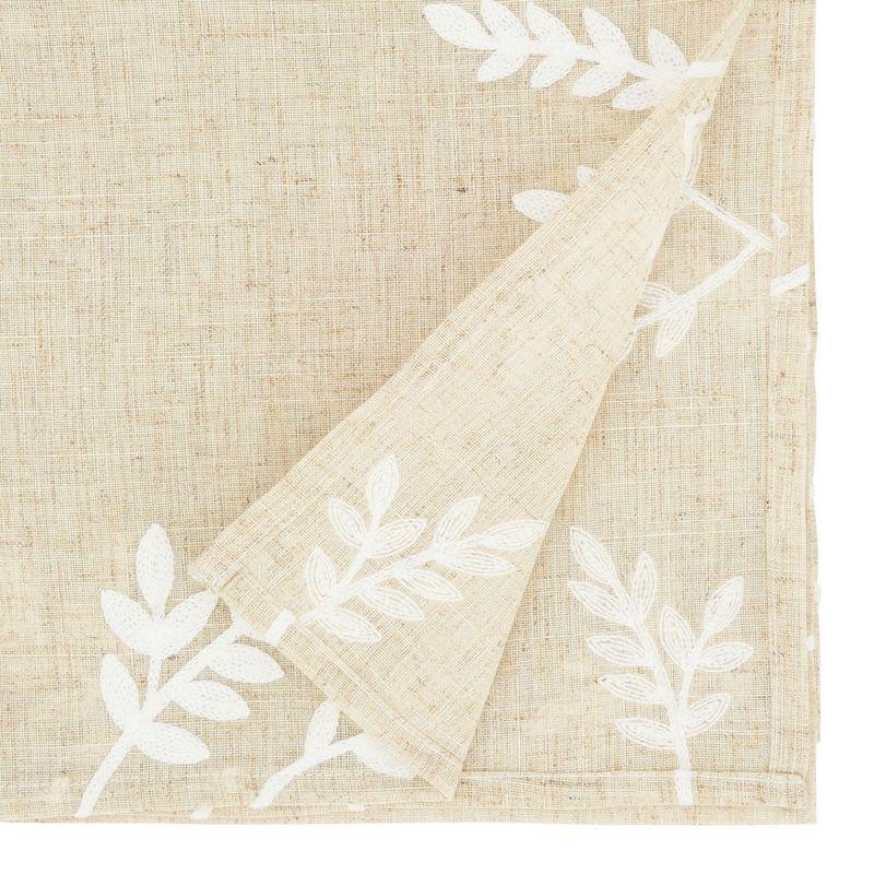 Taupe and Greige Floral Polyester Table Runner