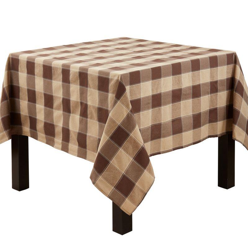 Saro Lifestyle Cotton And Poly Blend Stitched Plaid Tablecloth