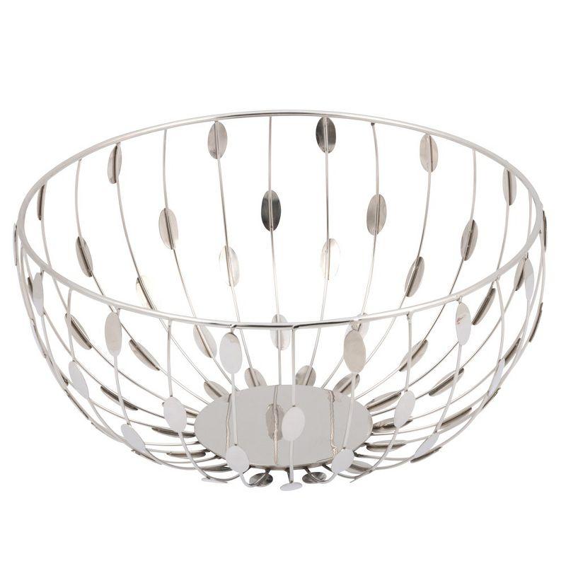 Jiallo 11" Silver Metallic Round Metal Basket