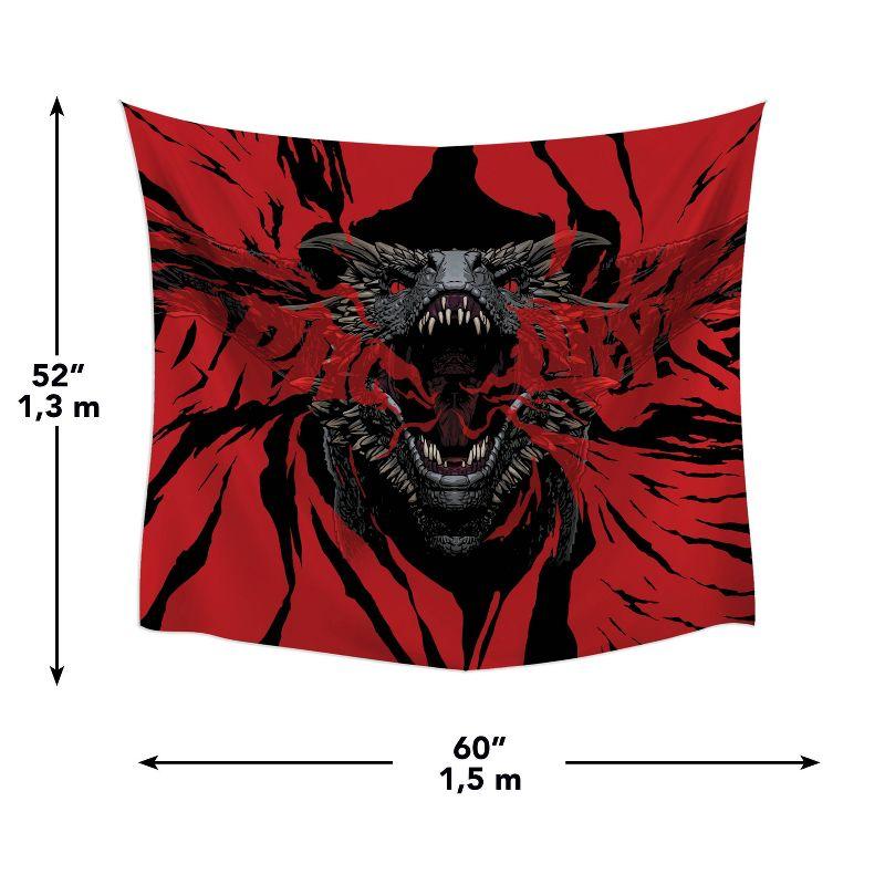 Game of Thrones Dragon Kids' Tapestry Black/Red - RoomMates: Polyester Self-Adhesive Wall Mural, Animal Icon, 60x52