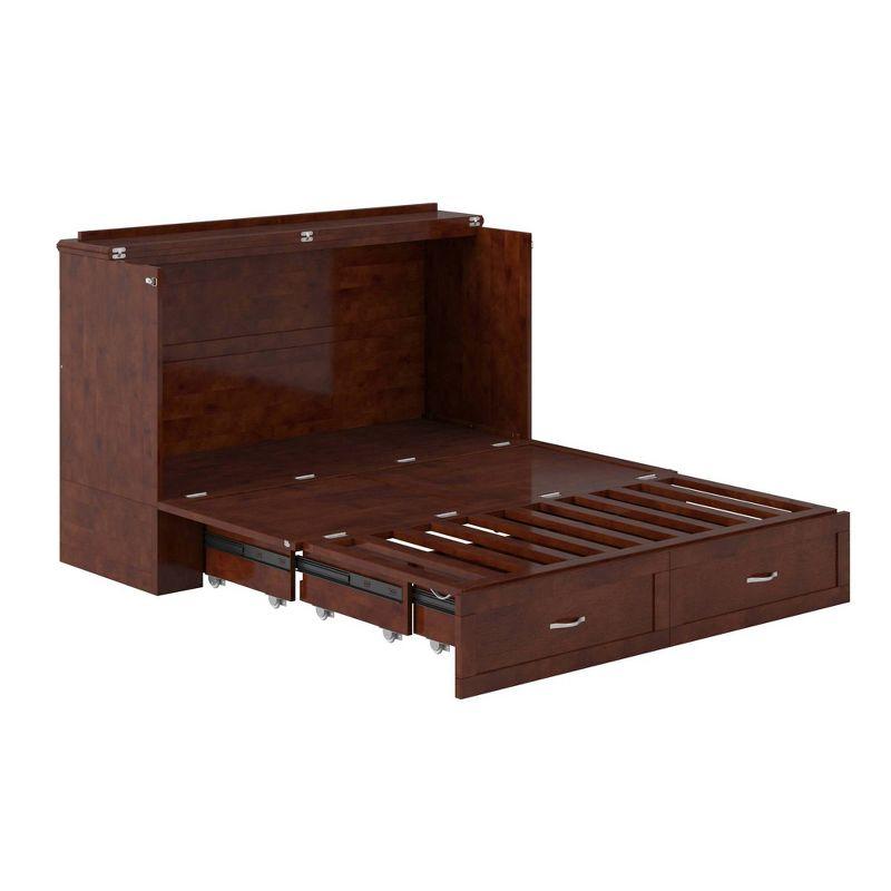 Queen Hamilton Murphy Bed Chest with Folding Mattress - AFI: USB Turbo Charger, Storage