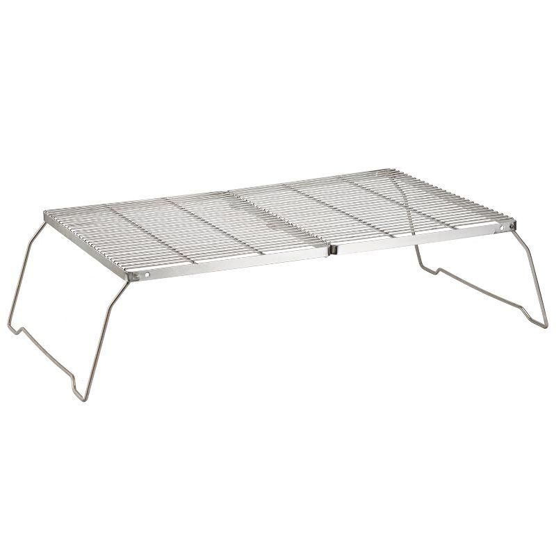 Brentwood 25-In. x 17-In. Heavy-Duty Stainless Steel Portable Folding Campfire Grill with Carry Bag, BB-17X25SS in Silver