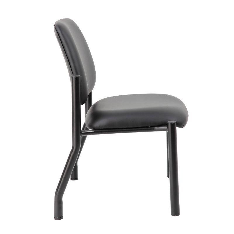 400lbs Weight Capacity Guest Chair Antimicrobial Black - Boss Office Products: Sturdy, Easy Clean, Armless