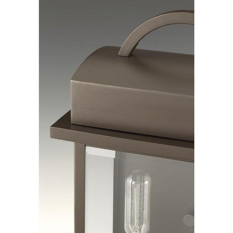 Progress Lighting Santee 3-Light Wall Lantern, Antique Bronze, Beveled Glass Shade