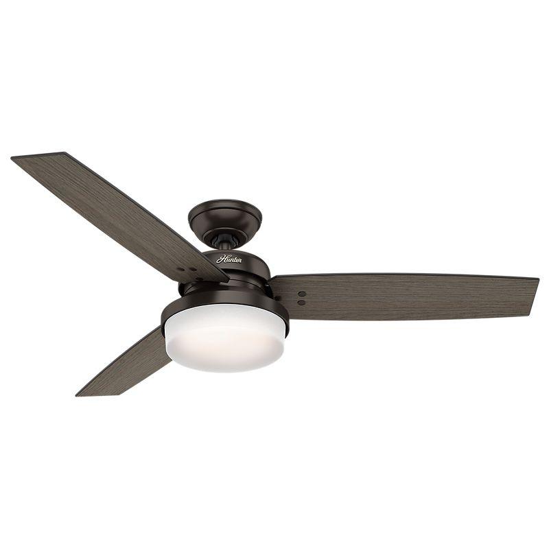 Hunter Fan 52" Sentinel 3 -Blade Standard Ceiling Fan with Remote Control and Light Kit Included