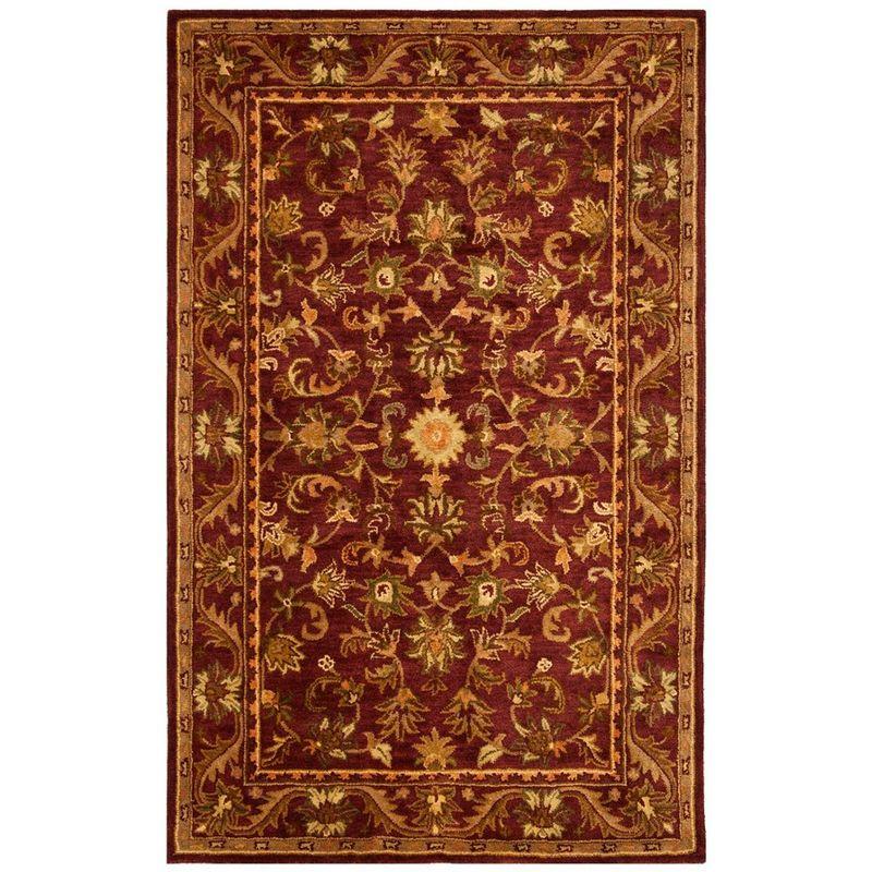 Heirloom Red Wool 3'x5' Hand-Tufted Persian Area Rug