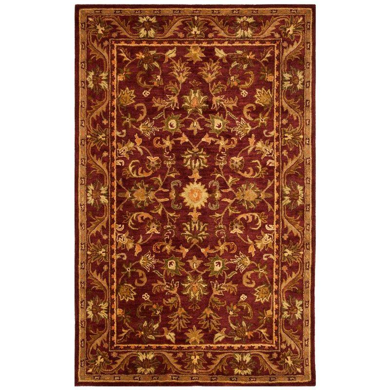Antiquity AT52 Hand Tufted Indoor Accent Rug - Wine/Gold - 2'3"x4' - Safavieh