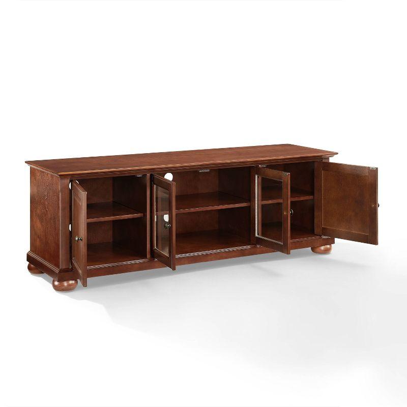 Alexandria TV Stand for TVs up to 60" Mahogany - Crosley: Sleek Design, Media Storage, Cord Management