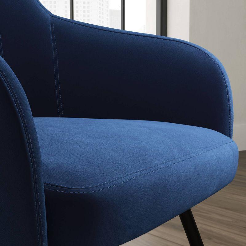 Harvey Park Occasional Accent Chair Dark Blue - Sauder: Velvet Upholstery, Metal Legs
