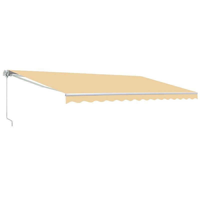 Motorized Retractable White Frame Patio Awning