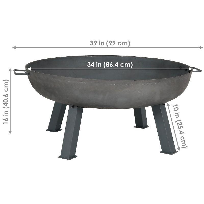 Union Round Wood-Burning Cast Iron Outdoor Raised Fire Pit Bowl