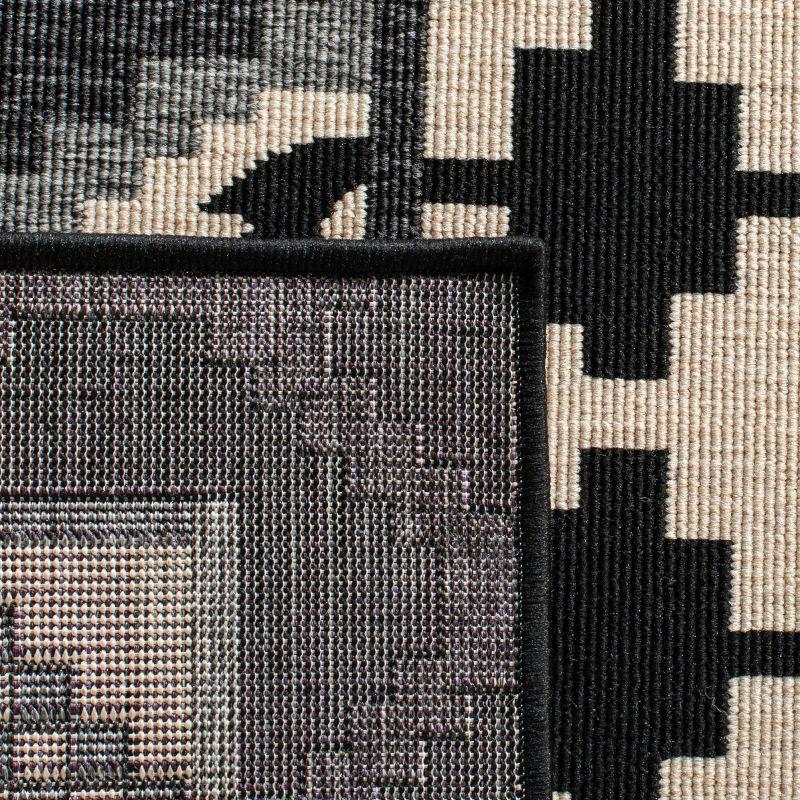 Veranda VER096 Power Loomed Indoor/Outdoor Accent Rug - Black/Beige - 2'7"x5' - Safavieh