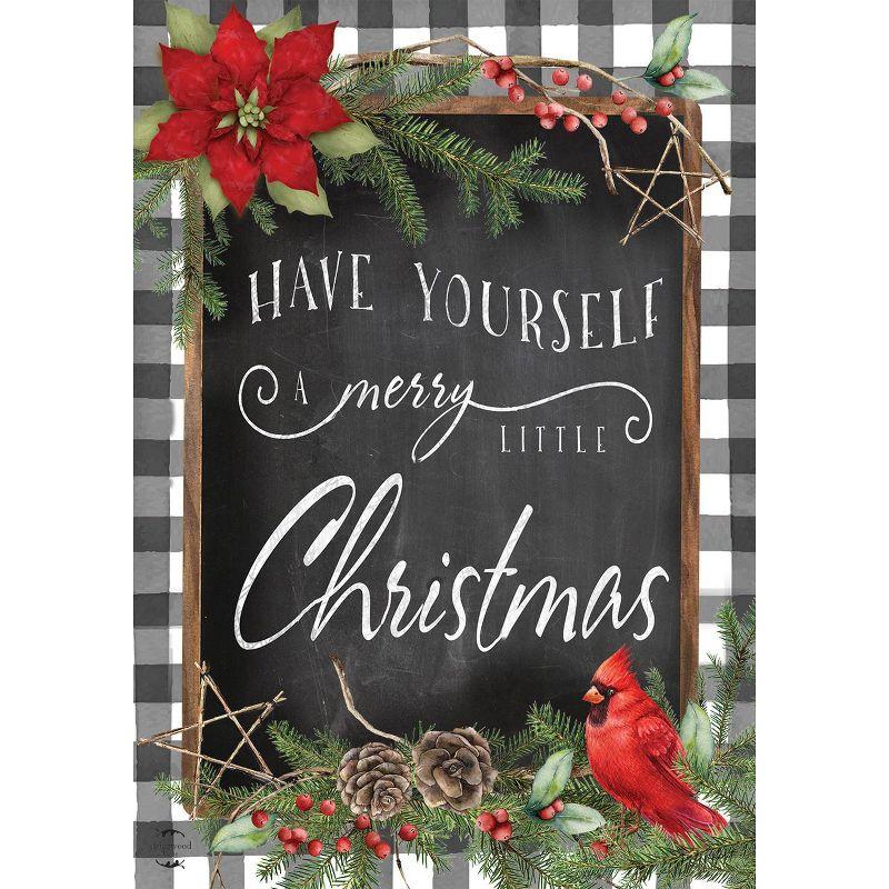 Merry Little Christmas Double-Sided Checkered Garden Flag