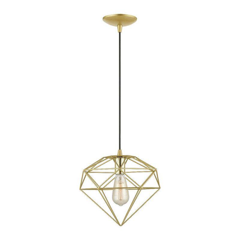 Knox Soft Gold and Polished Brass 1-Light Geometric Pendant