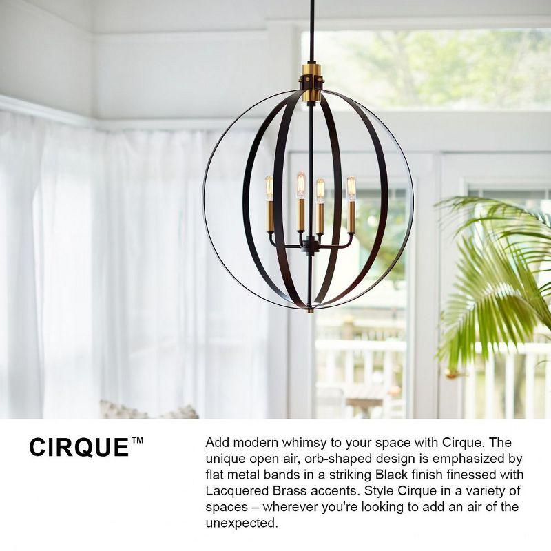 Lark Cirque 1 - Light Pendant in  Black/Lacquered Brass