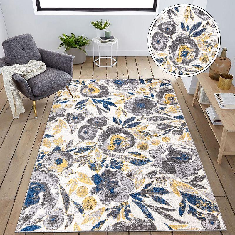 World Rug Gallery Vintage Modern Floral Indoor Area Rug - Cream 7'10" x 10'