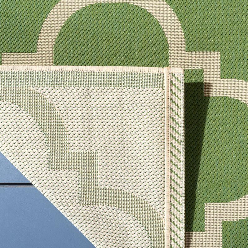 Courtyard CY6243 Power Loomed Indoor and Outdoor Area Rug - Green/Beige - 5'3"x7'7" - Safavieh