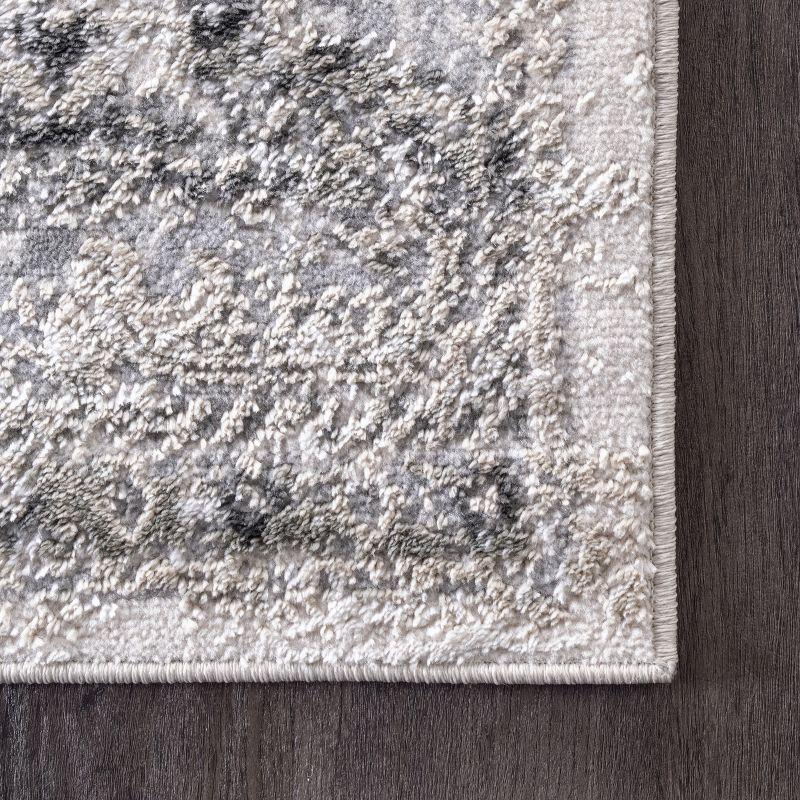 Nuloom Madisson Medallion 5 Round Indoor Area Rug for Living Room Bedroom Dining Room Kitchen, Grey/Ivory