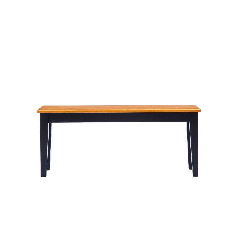 Shaker Wood Dining Bench Black/Oak - Boraam: Rubberwood, Sustainable, Entryway, Mudroom, Rectangle