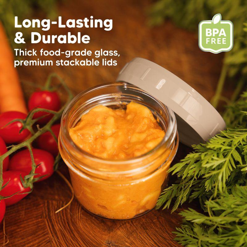 12pk Prep Baby Food Storage Containers, 4 oz Leak-Proof, BPA Free Glass Baby Food Jars for Feeding  (Terracotta)