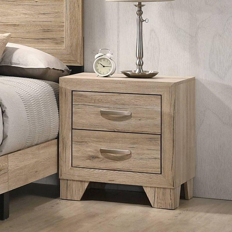 22" Miquell Nightstand Natural - Acme Furniture: Wood Composite, 24" High, Drawer Storage, Assembly Required