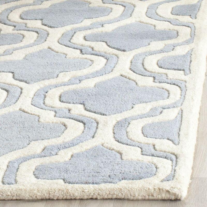 Chatham Blue and Ivory Hand-Tufted Wool Rug, 27" x 5"