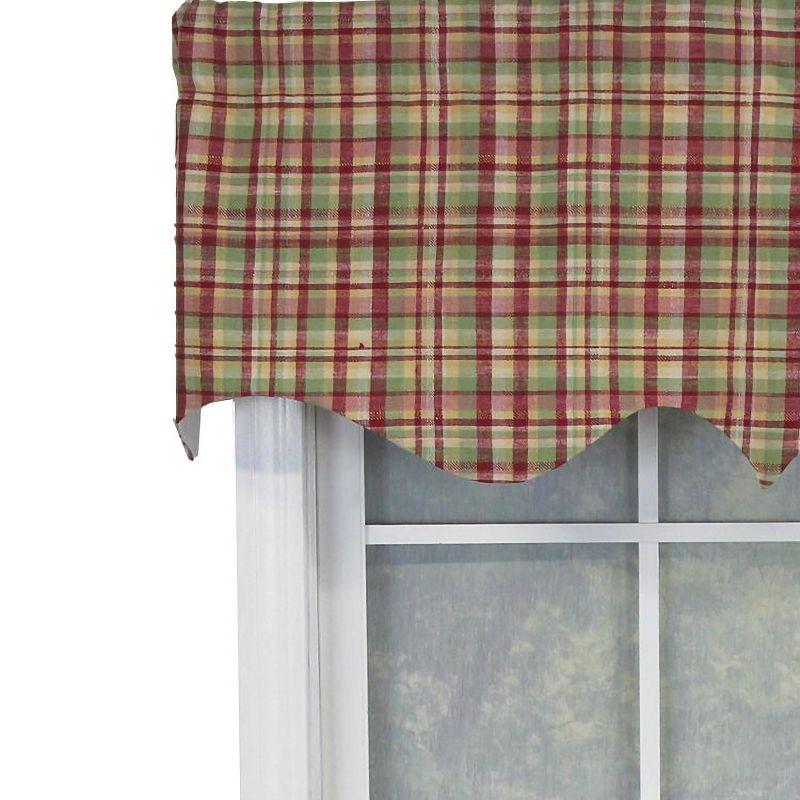 RLF Home Plaid Cotton Pointed 50'' W Window Valance