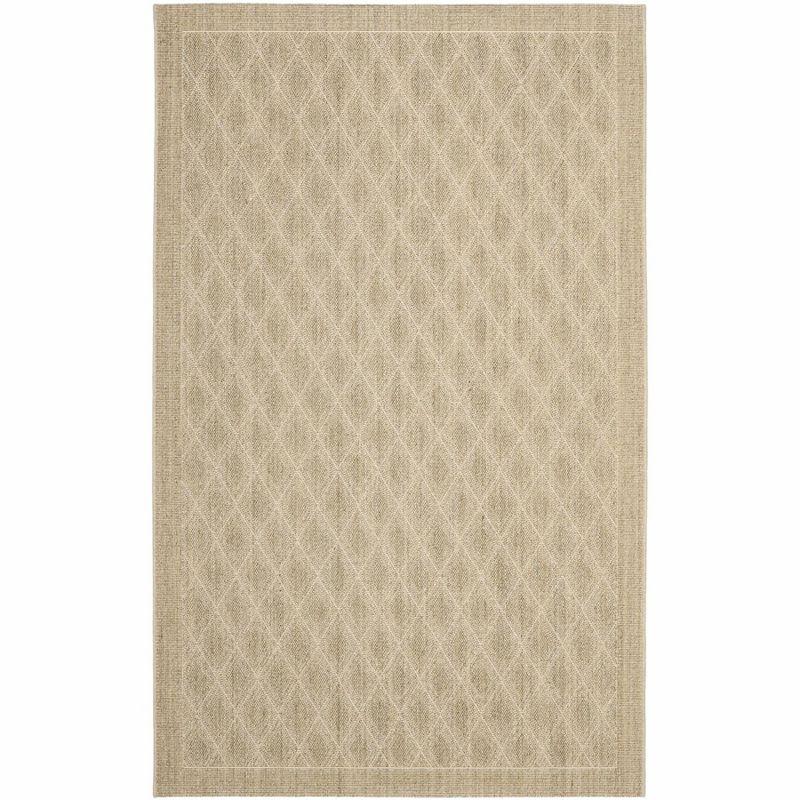 Sisal Sand Geometric 5' x 8' Hand-Knotted Area Rug