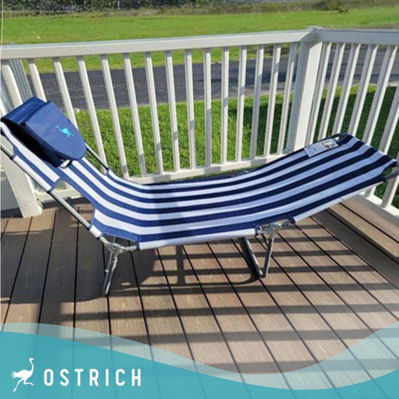 Ostrich Ostrich Chaise Lounge, Portable Facedown Beach Camping Pool Tanning Chair