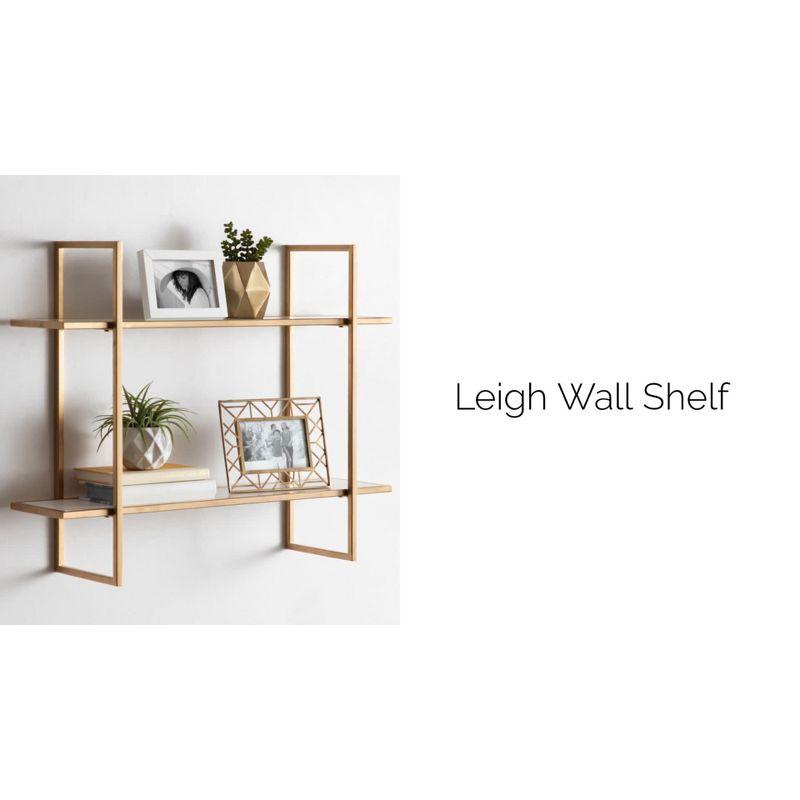 Kate & Laurel All Things Decor 30" x 24" Leigh Wood and Metal Wall Shelf White: MDF Floating Wall Shelves, 2-Tier