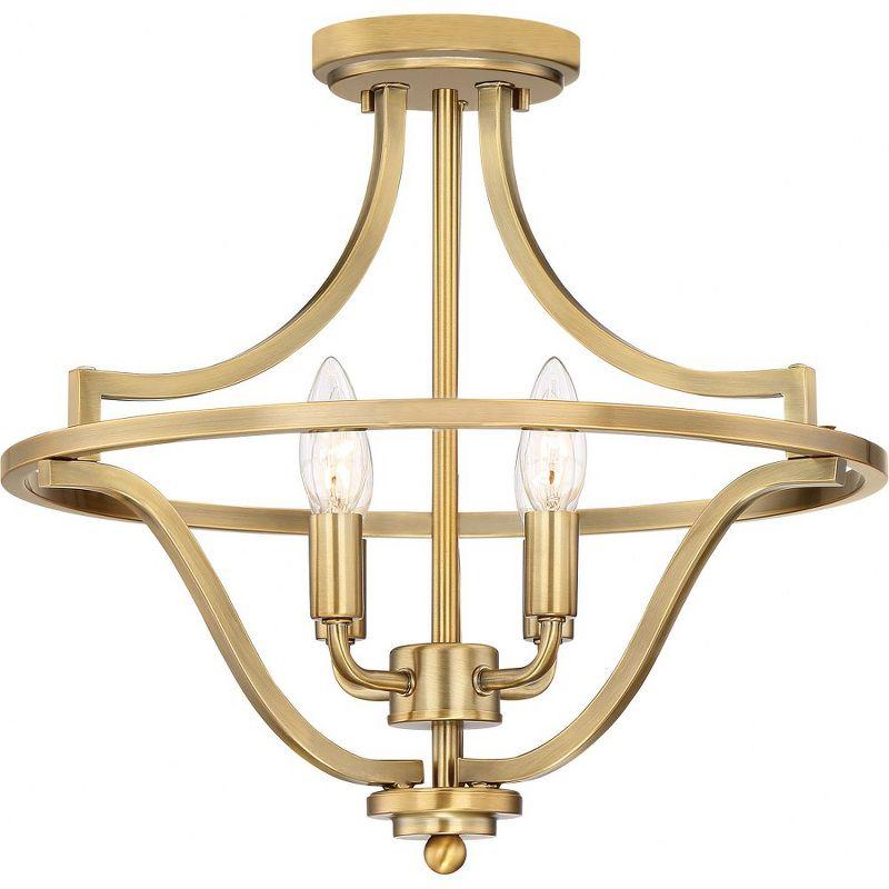 Quoizel Lighting Harvel 4 - Light Semi-Flush Mount in  Weathered Brass