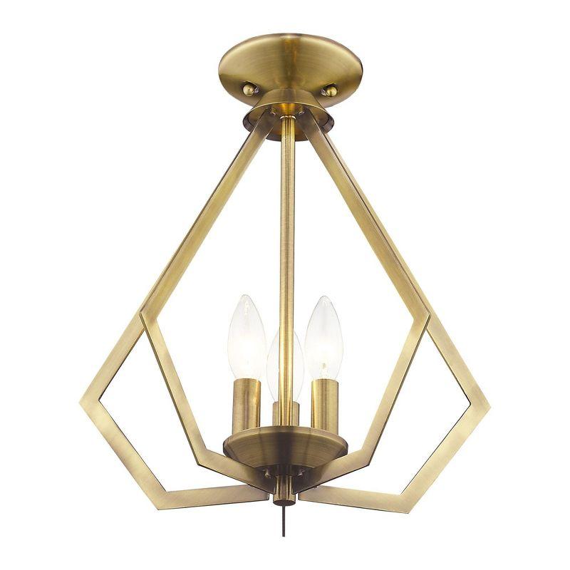 Livex Lighting Prism 3 - Light Chandelier in  Antique Brass