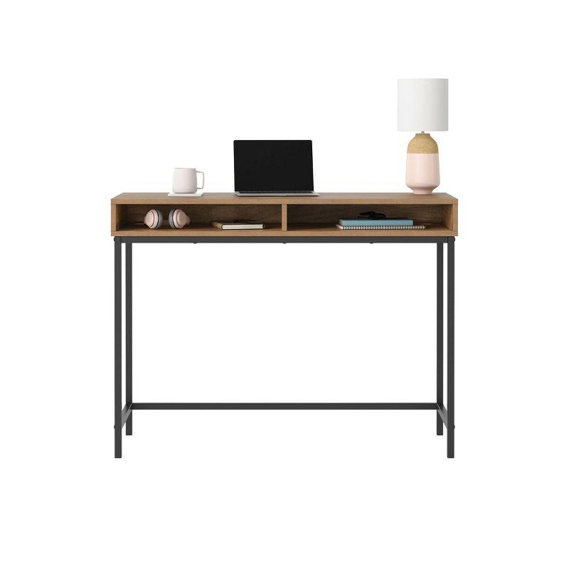 Sindoori Mango and Black Wood Writing Desk with Storage