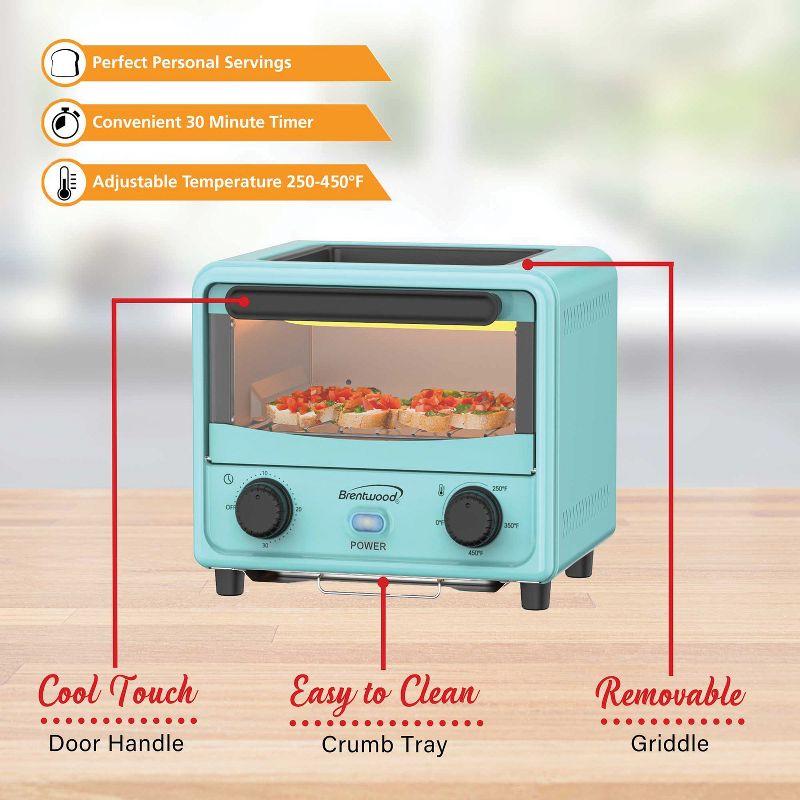 Winston Brands Mini Toaster Oven with Removable Non-Stick Griddle