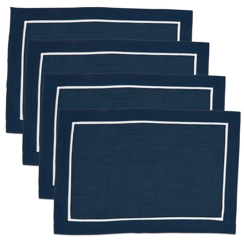 Saro Clancy Collection Polyester No Pattern Rectangle Placemat (Set of 4)