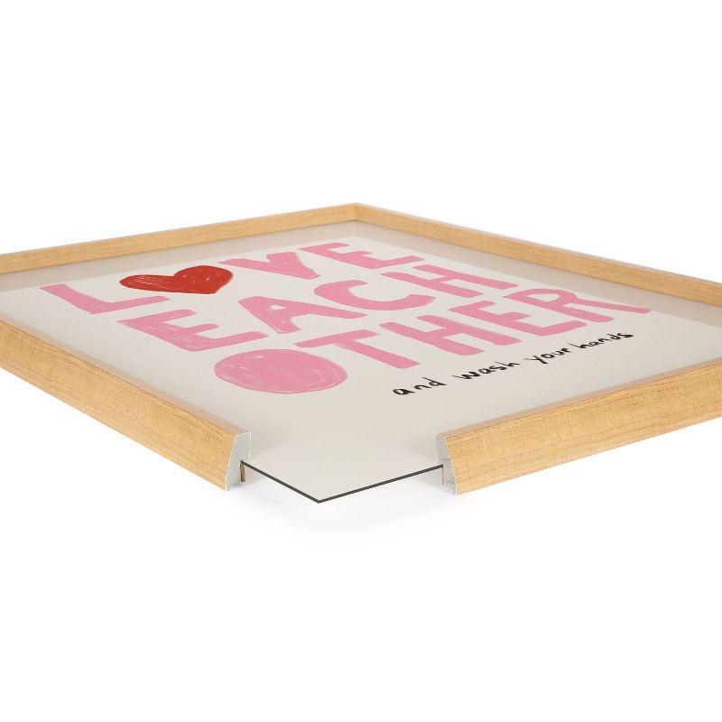 16" x 20" Blake Love Each Other by Kelly Knaga Framed Printed Glass Natural - Kate & Laurel All Things Decor