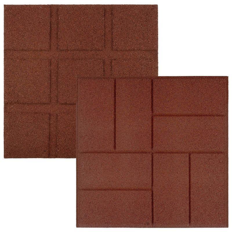 Pure Garden Deck Tiles 8-Pack - Dual-Sided Outdoor Flooring Tile - 28SQFT Rubber Pavers for Outside Patio, Garden Walkway, Balcony, or Shed