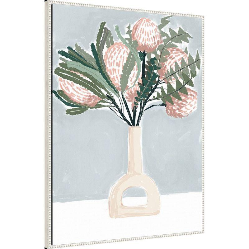 32"x42" Renewed Bouquet I by Urban Road Framed Canvas Wall Art Print White - Amanti Art: Modern Decor, Polystyrene Frame